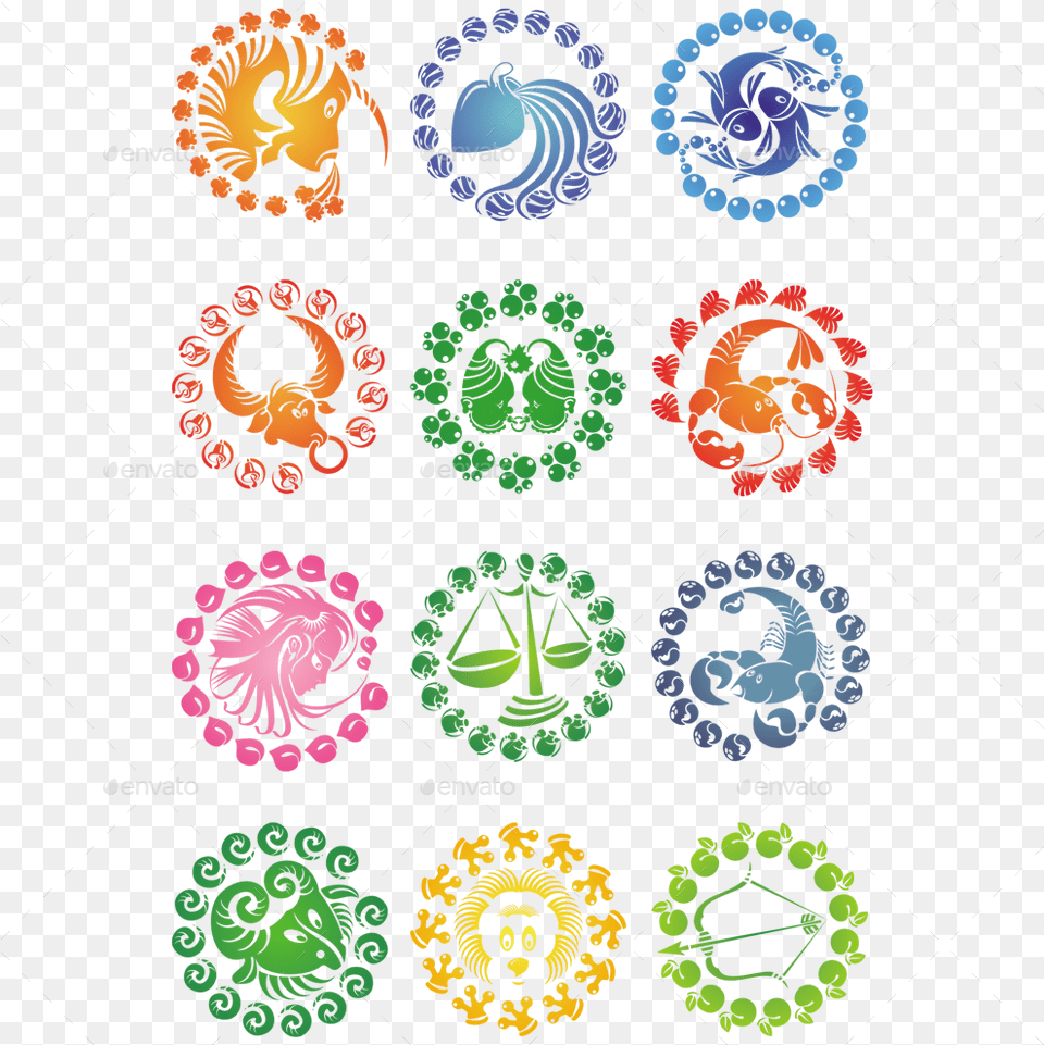 Creative Zodiac Signs Designs, Art, Floral Design, Graphics, Pattern Free Png Download
