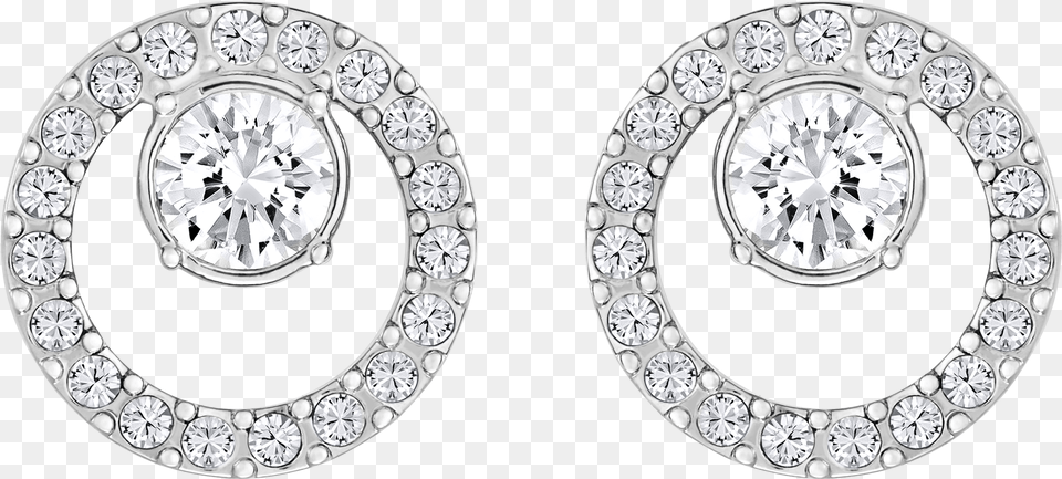 Creativity Circle Pierced Earrings Small White Rhodium Swarovski Earrings, Accessories, Diamond, Earring, Gemstone Free Png Download