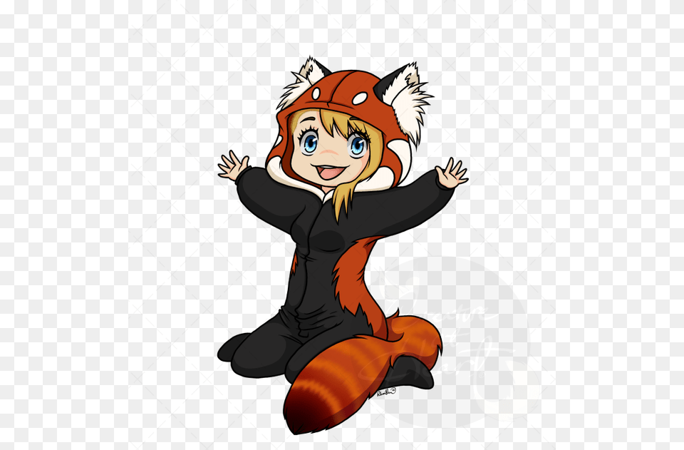 Creature At Heart On Twitter Red Panda Onesie Anime, Book, Comics, Publication, Baby Free Png