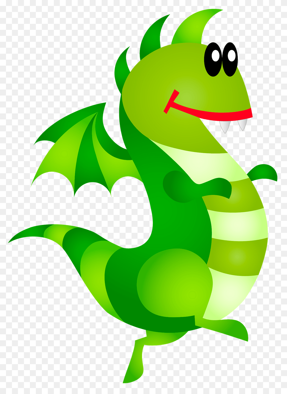 Creazilla Dragon Clipart, Green Free Png