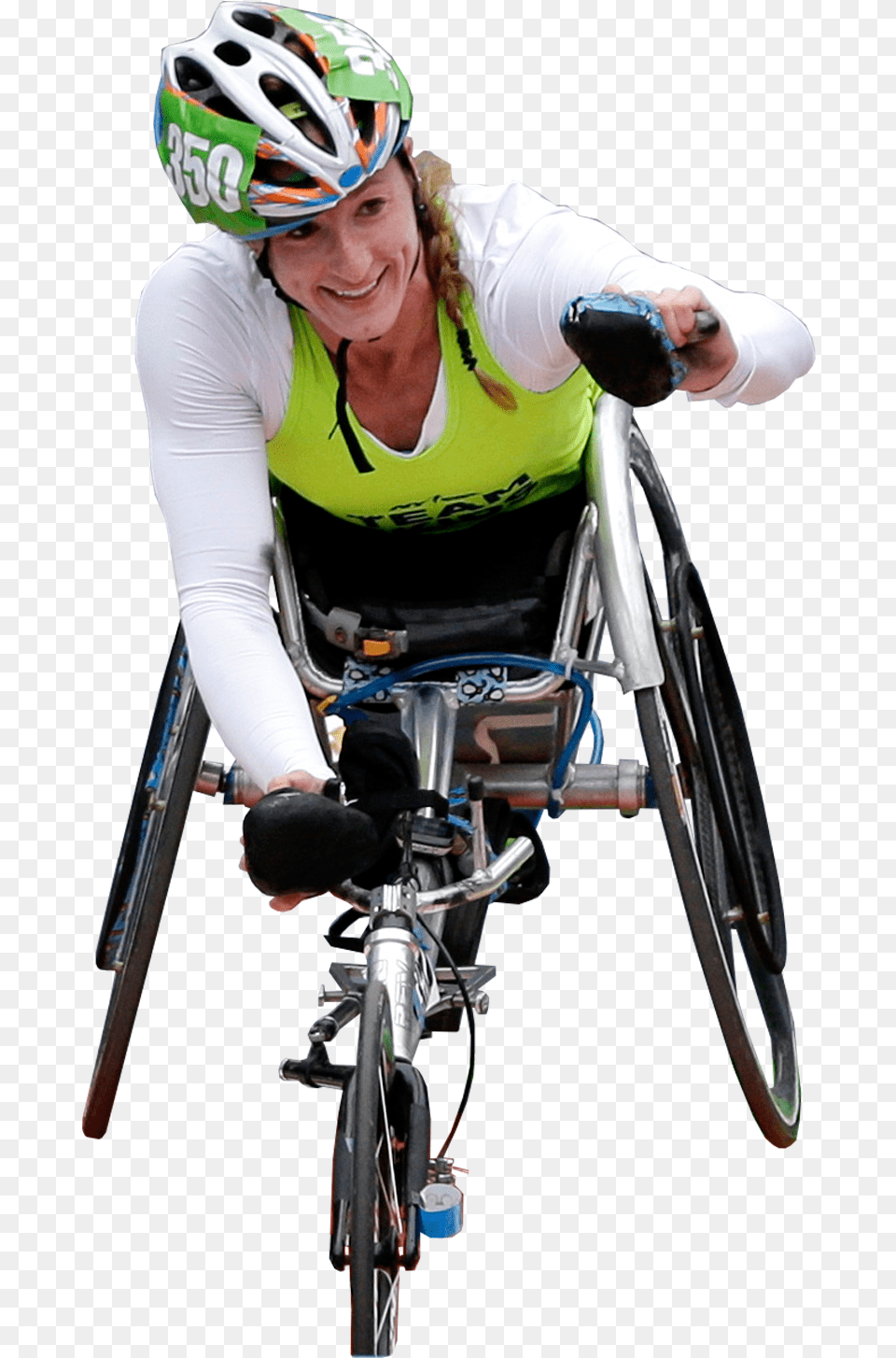 Credit Ap Wheelchair Racing, Adult, Person, Helmet, Female Free Png