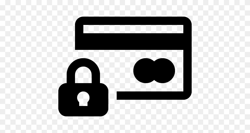 Credit Card Lock Icon, Gray Png Image