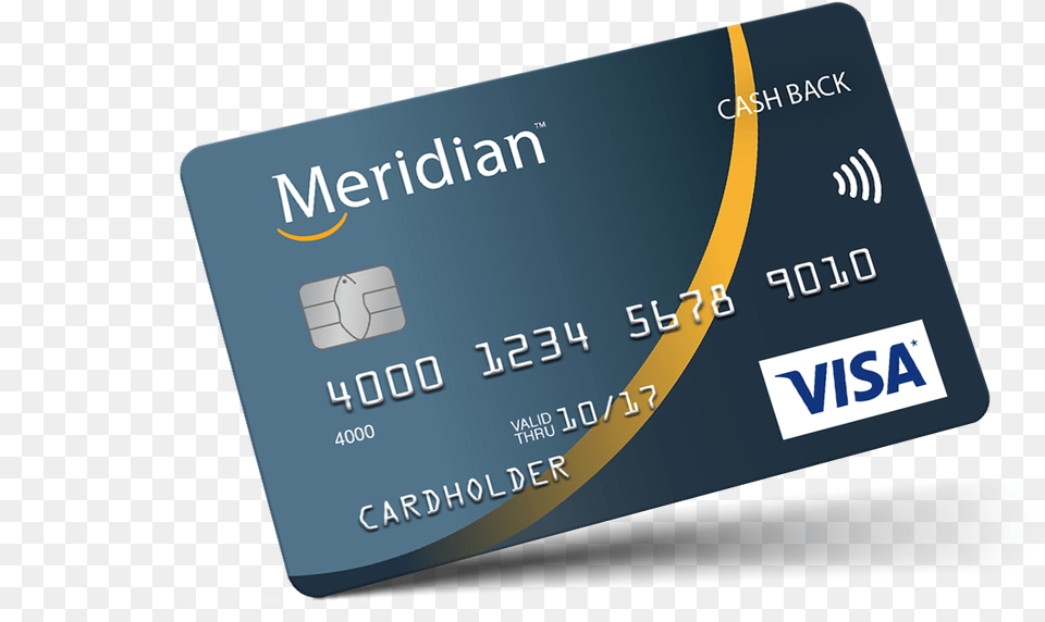 Credit Card Meridian Visa Cash Back Card, Text, Credit Card Png Image