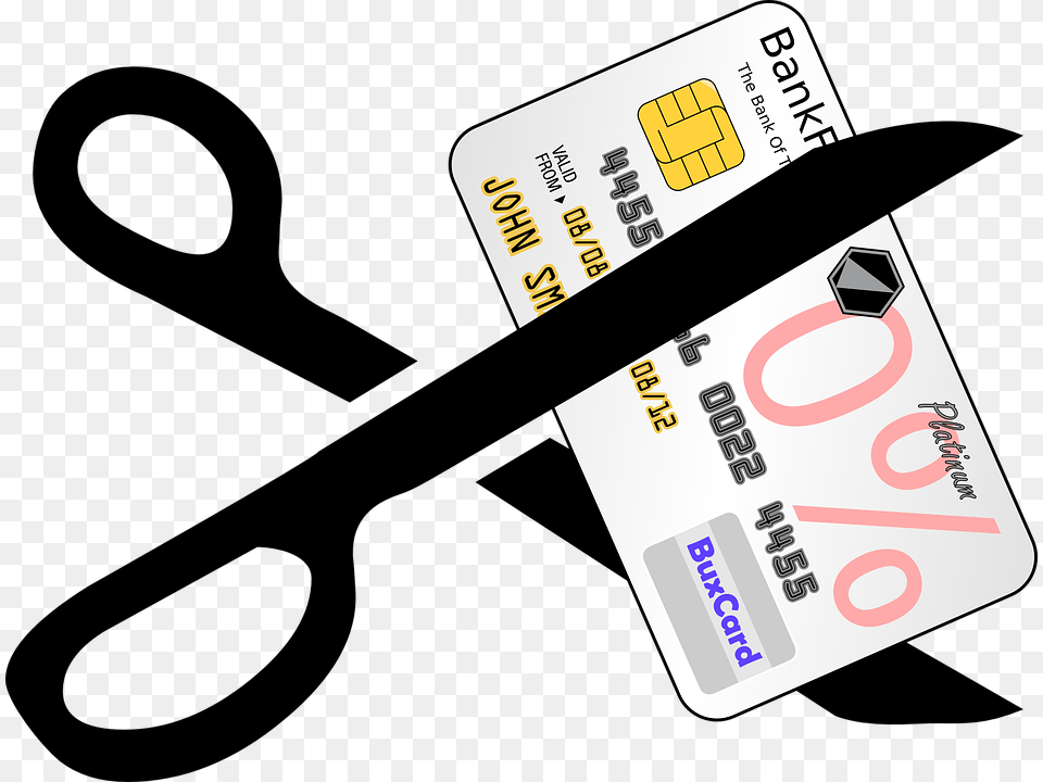 Credit Card Scissors Cutting Financial Debt Paying Off Debt Clipart, Text, Business Card, Paper, Credit Card Png Image
