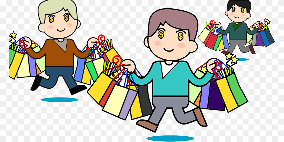 Credit Cards Bankruptcy And Fraud Cartoon, Person, Shopping, Baby, Face Free Transparent Png