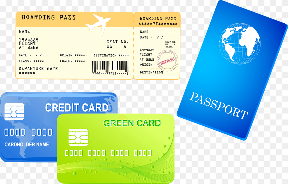 Credit Cards Ticket And Passport Clipart Text, Credit Card Png Image