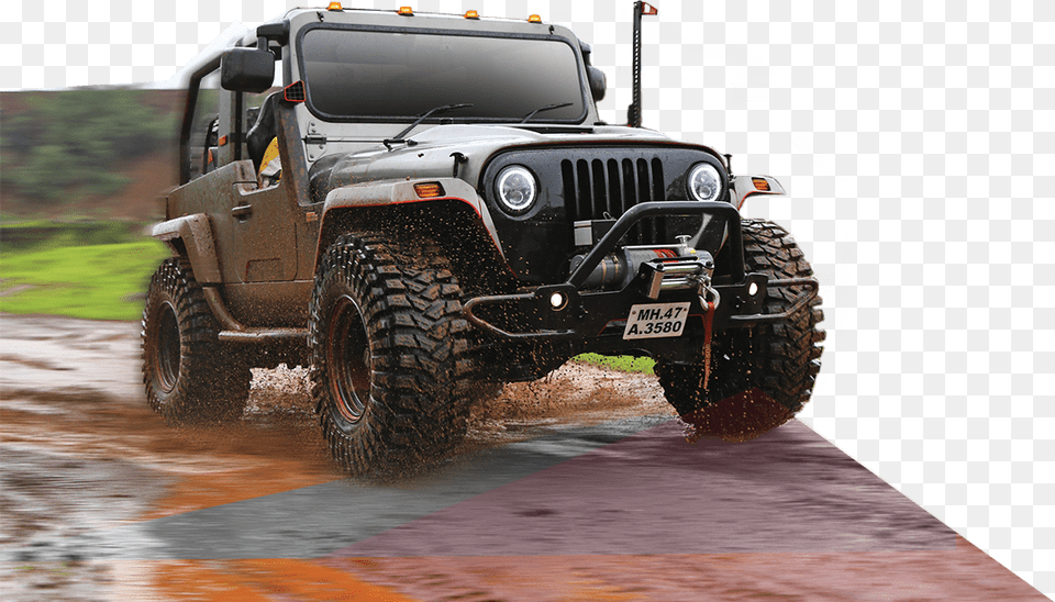 Credit Http Mahindrathar Comday Breakimagesbg Modified Mahindra Thar Wanderlust, Machine, Wheel, Adventure, Leisure Activities Free Png Download