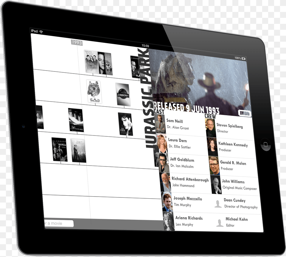 Credits Is A Visual Filmography Browser For The Ipad Apple Ipad Family, Computer, Electronics, Tablet Computer, Adult Png Image