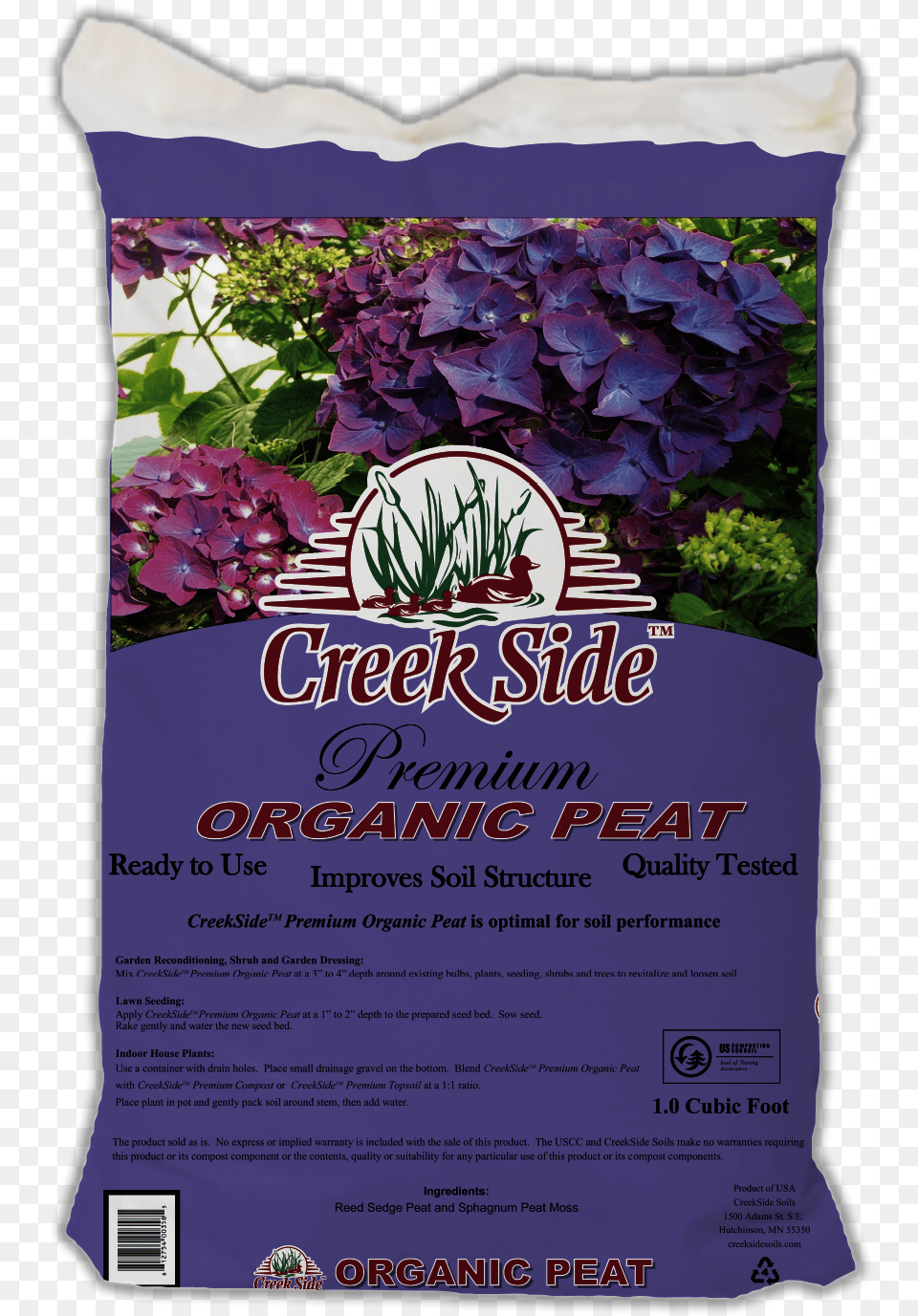 Creekside Bag Of Premium Organic Peat, Advertisement, Poster, Plant, Flower Png