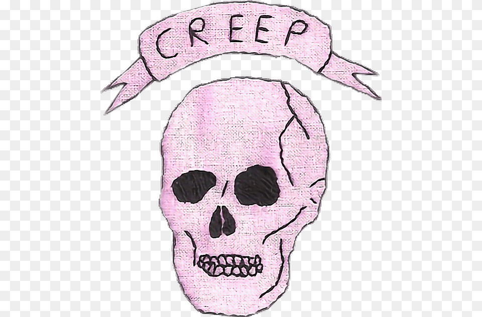 Creep Skull Patch Pink Tumblr Aesthetic Aesthetic Tumblr Pink Baby, Face, Head, Person Free Transparent Png