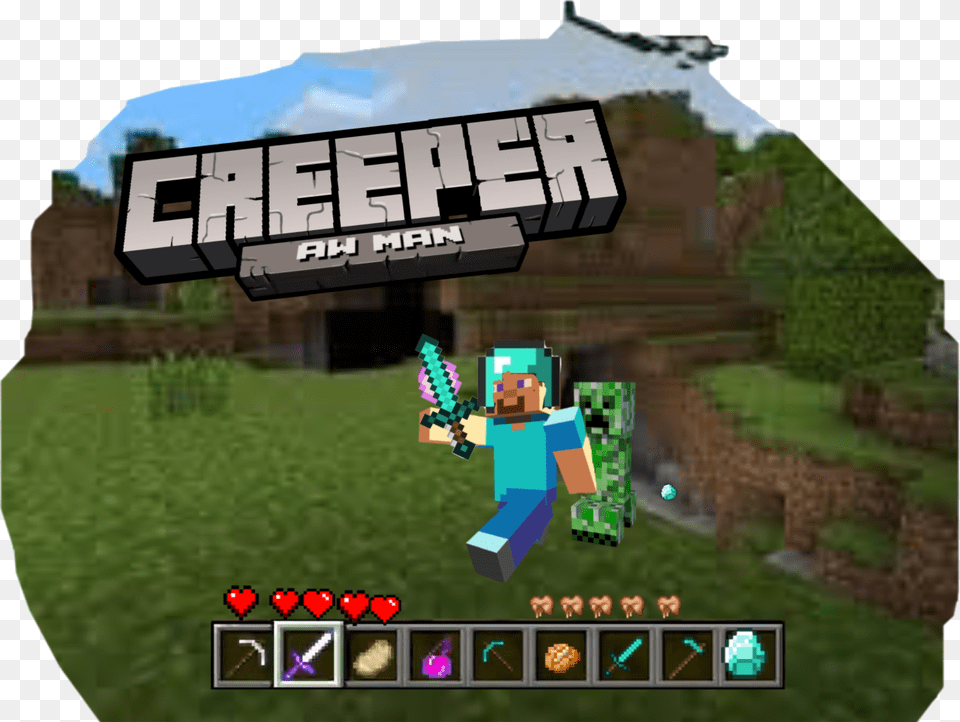 Creeper Aw Man Steve Mincraft Freetoedit Pc Game, Person, Super Mario Free Png