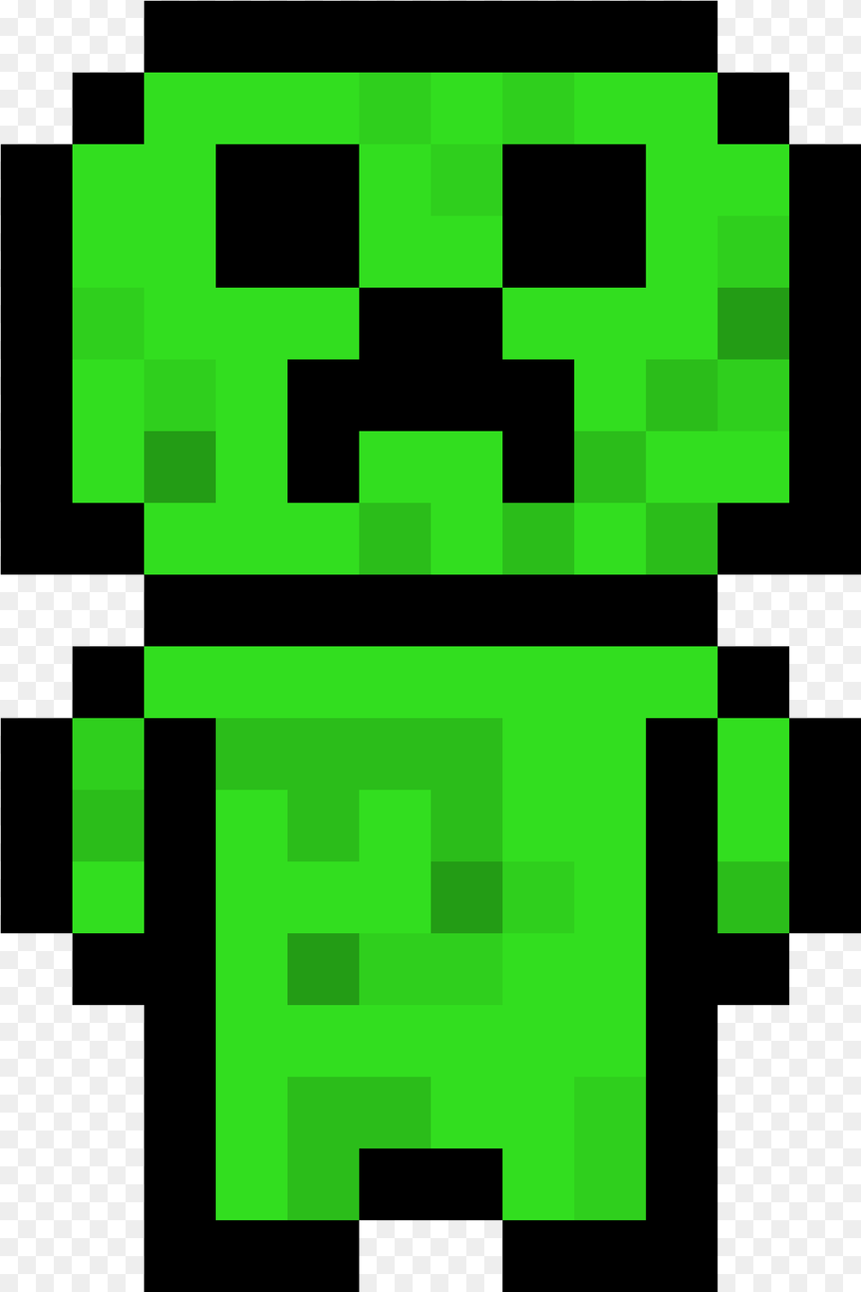 Creeper Pixel Art 8 Bit Character Sprite, Green Png