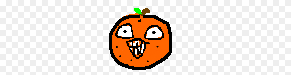 Creepy Annoying Orange Drawing, Vegetable, Pumpkin, Produce, Food Free Png Download