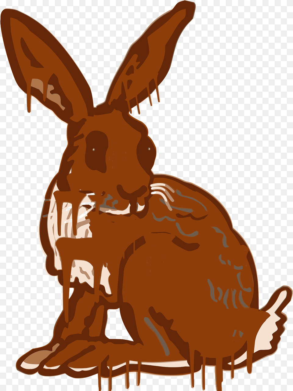 Creepy Chocolate Rabbit Clipart, Animal, Hare, Mammal, Rodent Png