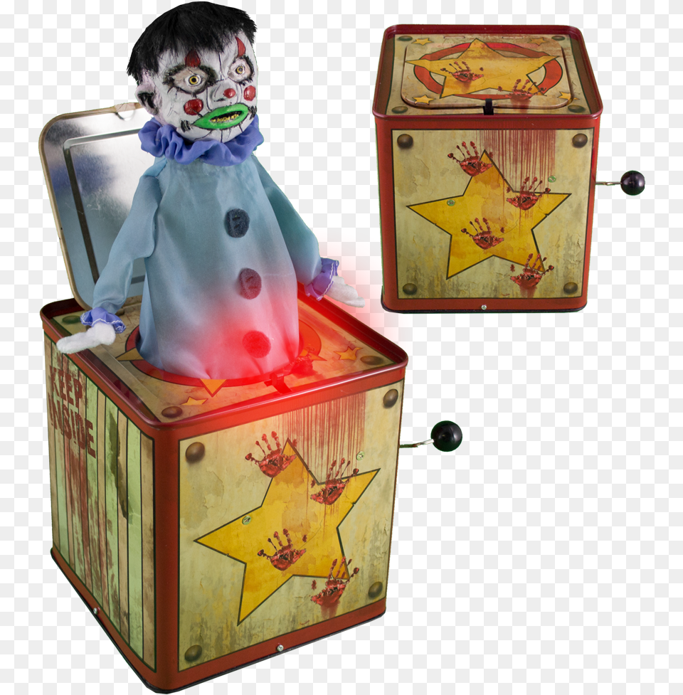 Creepy Clown Box Clown, Toy, Face, Head, Person Png Image
