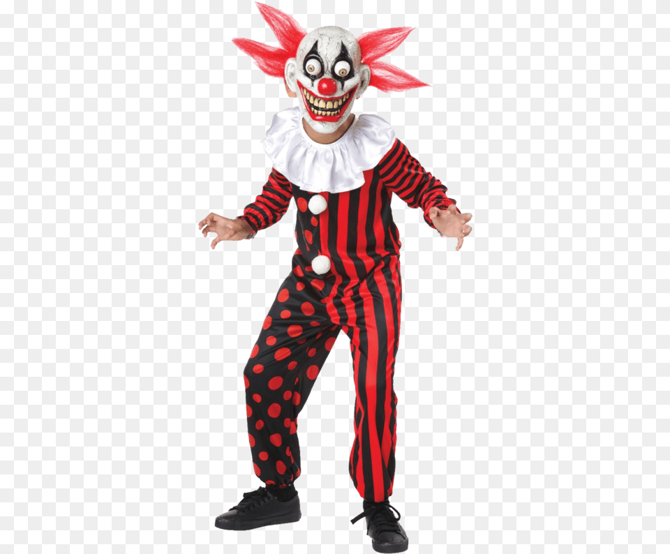 Creepy Clown Halloween Costumes For Kids Clown, Person, Performer, Clothing, Costume Free Transparent Png