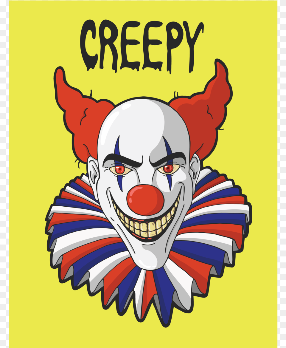 Creepy Clown Print, Performer, Person, Baby, Face Free Png