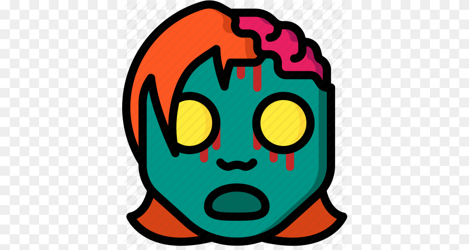 Creepy Emojis Girl Halloween Scary Spooky Zombie Icon Free Png