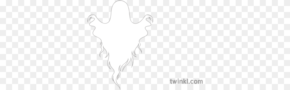 Creepy Ghost Outline English Gothic Spirit Death Halloween Ghost Outline Gothic, Silhouette, Animal, Kangaroo, Mammal Free Png Download
