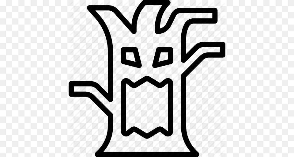 Creepy Halloween Scary Spooky Tree Icon, Emblem, Symbol Png Image