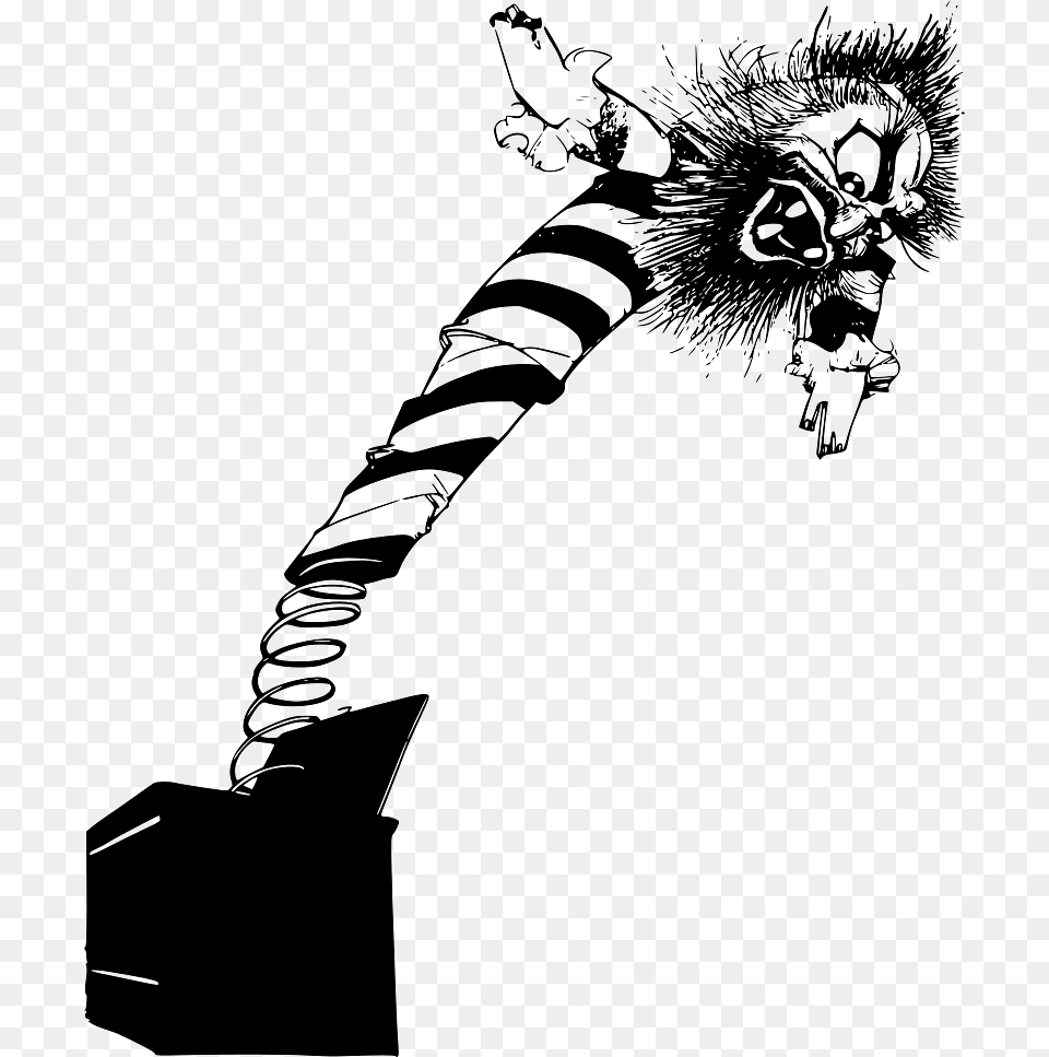 Creepy Jack In The Box Black And White, Person, Body Part, Hand, Art Png Image