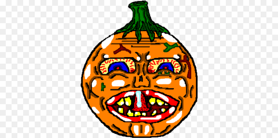 Creepy Orange Pumpkin, Food, Plant, Produce, Vegetable Png Image