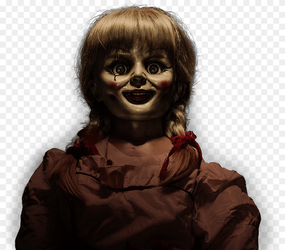 Creepy Possessed Doll Annabelle Annabelle Doll, Adult, Portrait, Photography, Person Free Transparent Png