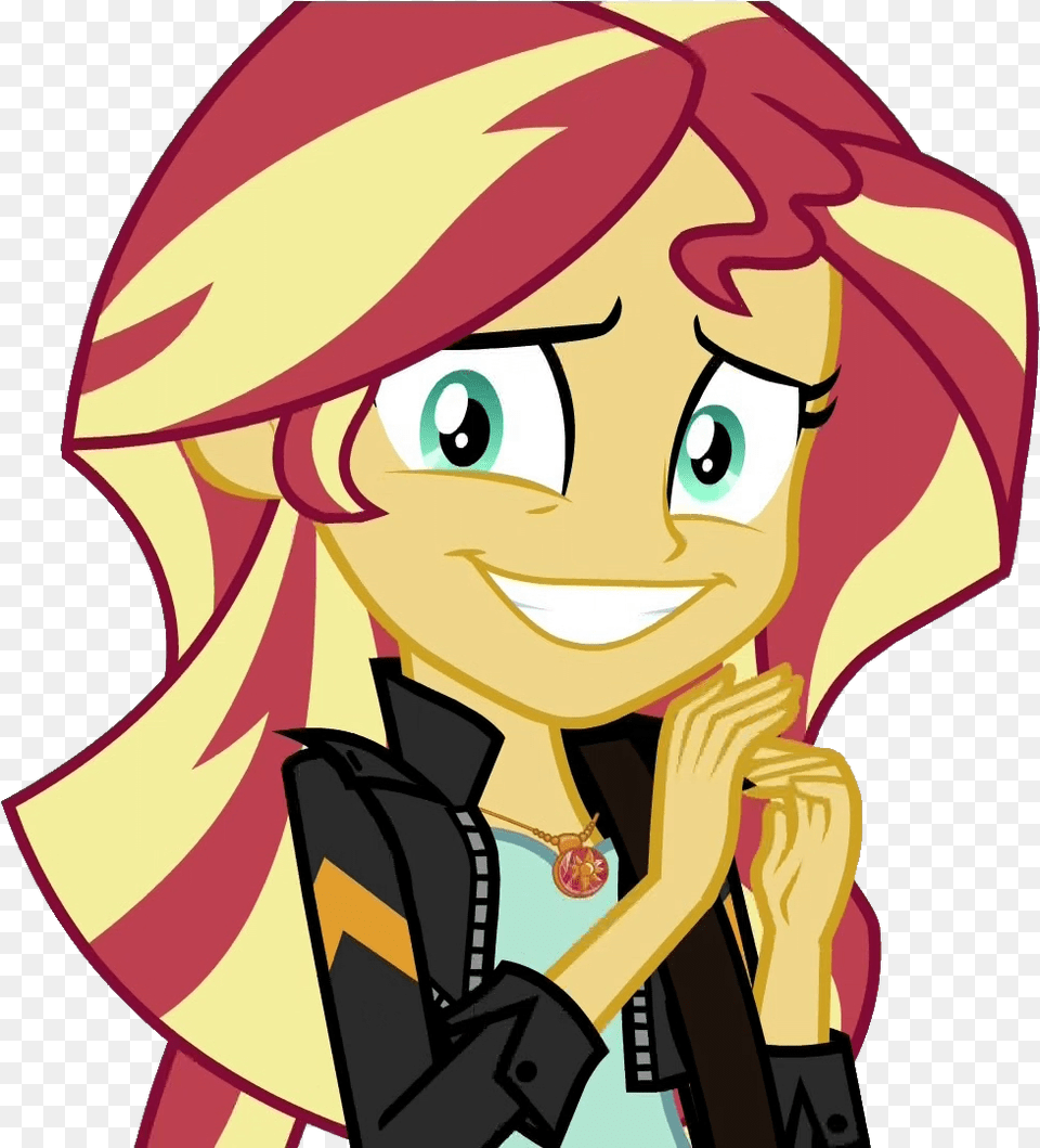 Creepy Smile Equestria Girls Faic Mirror Magic My Little Pony Equestria Girls Sunset Shimmer Evil, Book, Comics, Publication, Baby Png