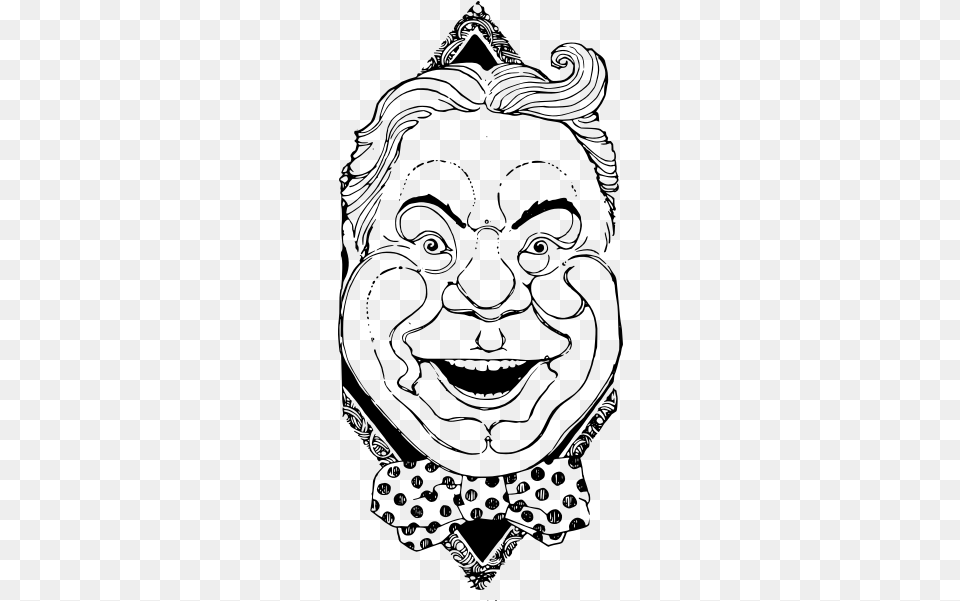 Creepy Smile Man Head Vector Clip Art, Gray Png Image