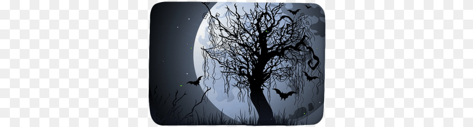 Creepy Tree We Live To Change Dead Tree With Moon Tattoo, Plant, Outdoors, Night, Nature Free Png Download
