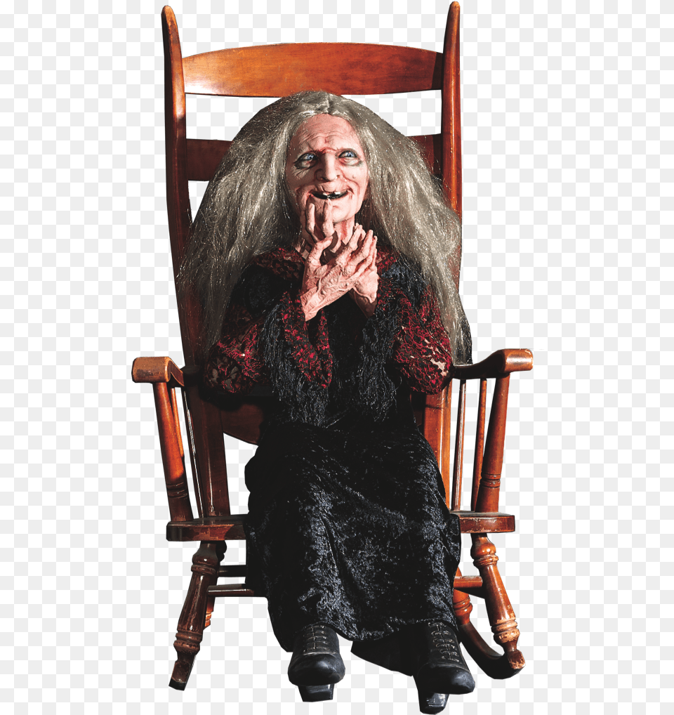 Creepy Witch Sitting Witch, Furniture, Adult, Person, Hand Free Png