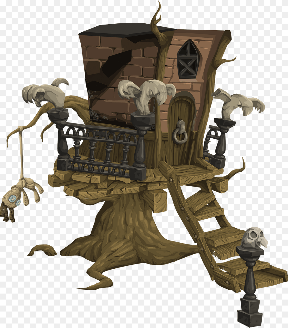 Creepy Wooden Brown Fantasy House Clipart, Alien, Art, Painting, Outdoors Png Image
