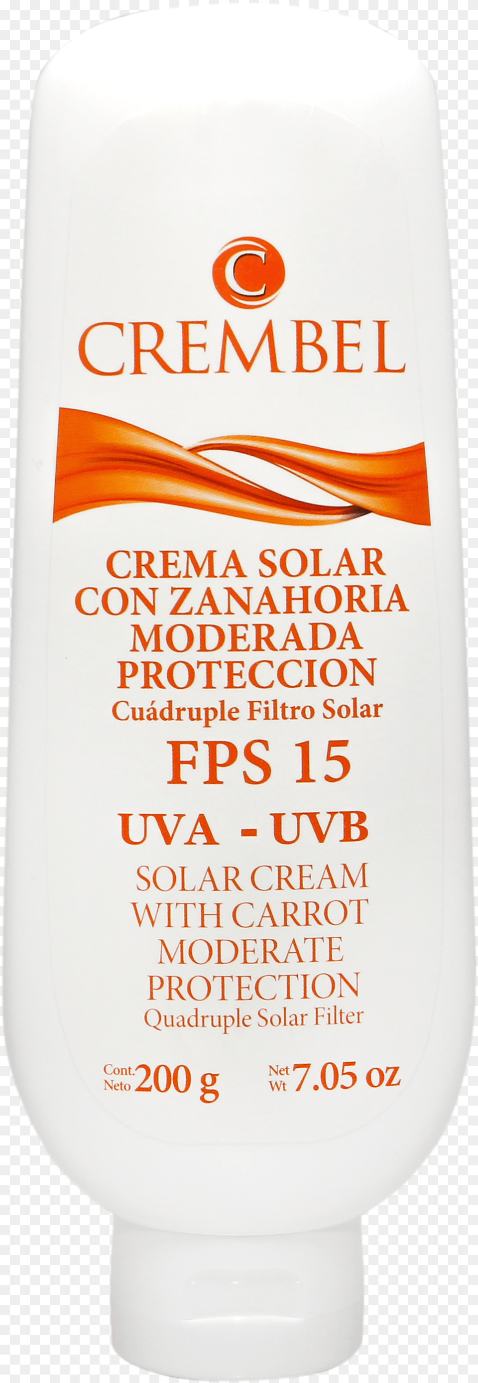 Crema Solar Con Zanahoria Sunscreen, Bottle, Cosmetics, Lotion Png Image