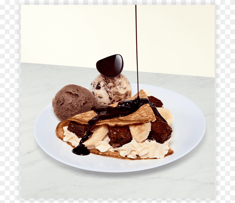 Crepe En Delire Chocolate, Food, Food Presentation, Cream, Dessert Png