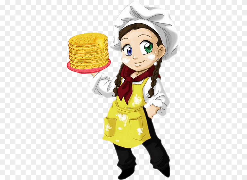 Crepes Clipart Chefe De Cozinha Desenho, Bread, Clothing, Coat, Food Png