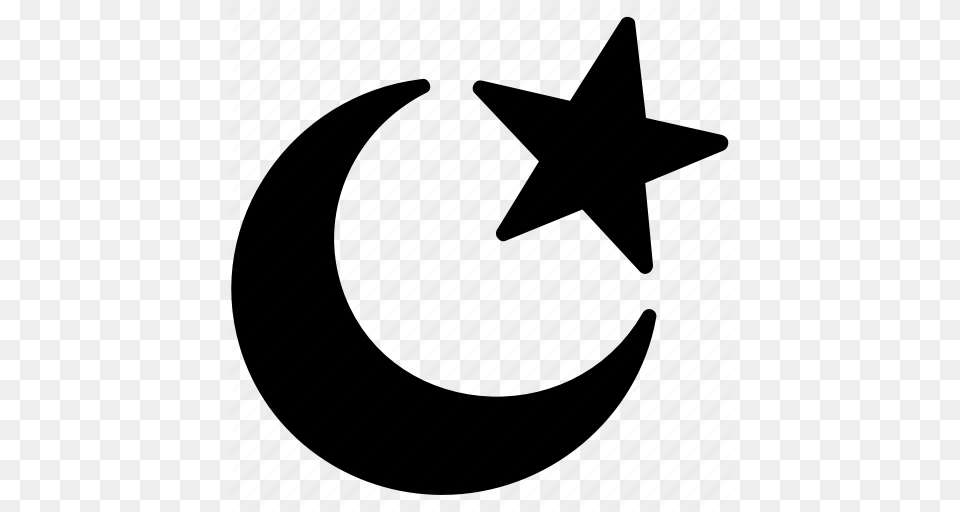 Crescent And Moon Islam Emblem Islamic Symbol Moon Star Icon, Star Symbol Free Png