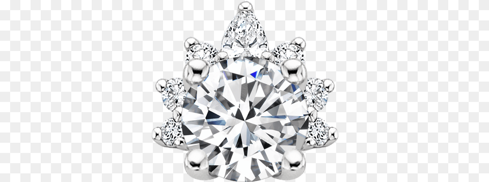 Crescent Diamond Engagement Ring Diamond Lab Created Cadenza Halo Diamond Bridal Set 14k Rose, Accessories, Gemstone, Jewelry, Chandelier Png