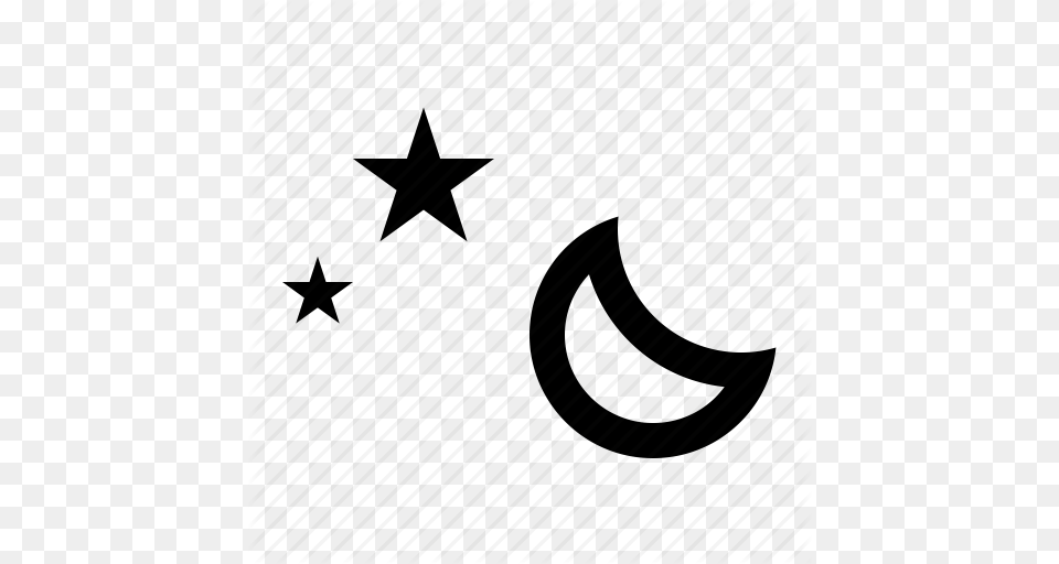 Crescent Evening Lunar Moon Night Stars Weather Icon, Symbol, Star Symbol Png Image
