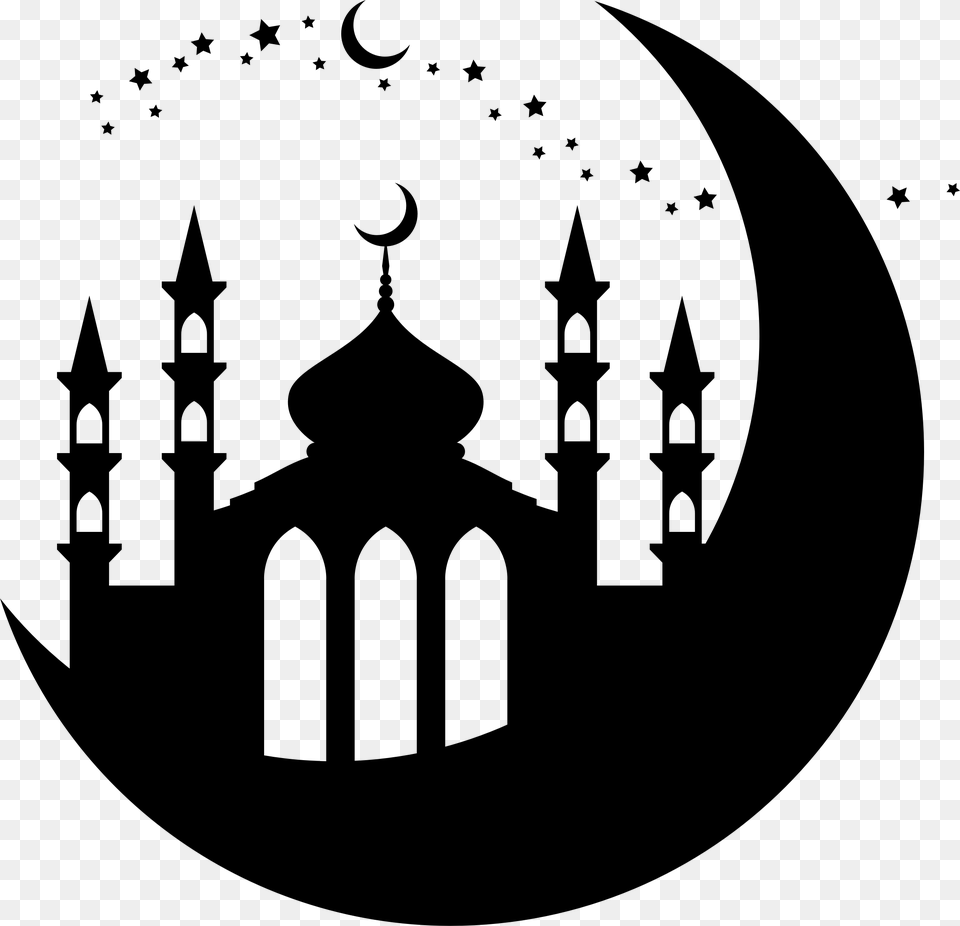 Crescent Moon Clipart Ramadan Ramadan Iftar Invitation 2019, Gray Png
