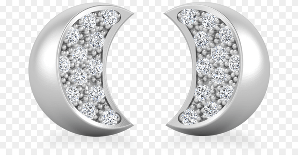 Crescent Moon Diamond Earrings Solid, Accessories, Earring, Gemstone, Jewelry Free Png Download