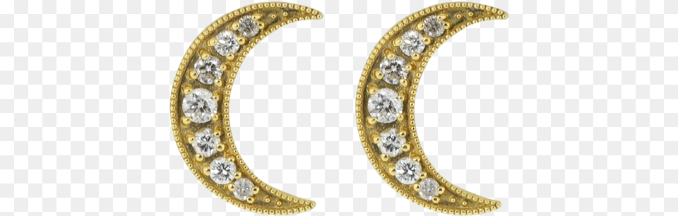 Crescent Moon Diamond Studs Solid, Accessories, Earring, Gemstone, Jewelry Png