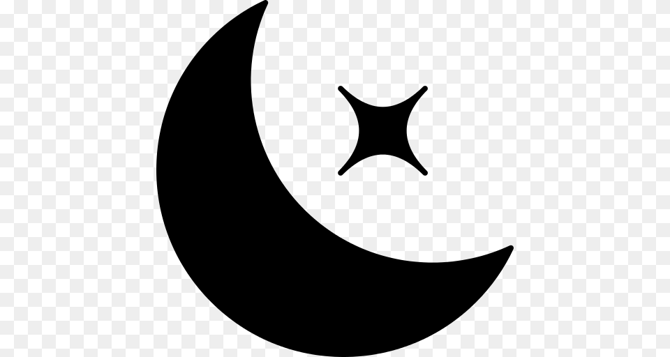 Crescent Moon Icon, Gray Free Png Download