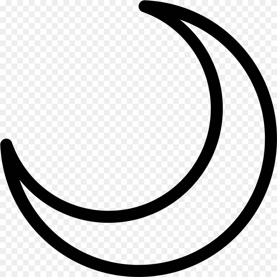 Crescent Moon Icon Transparent Crescent Moon, Gray Png