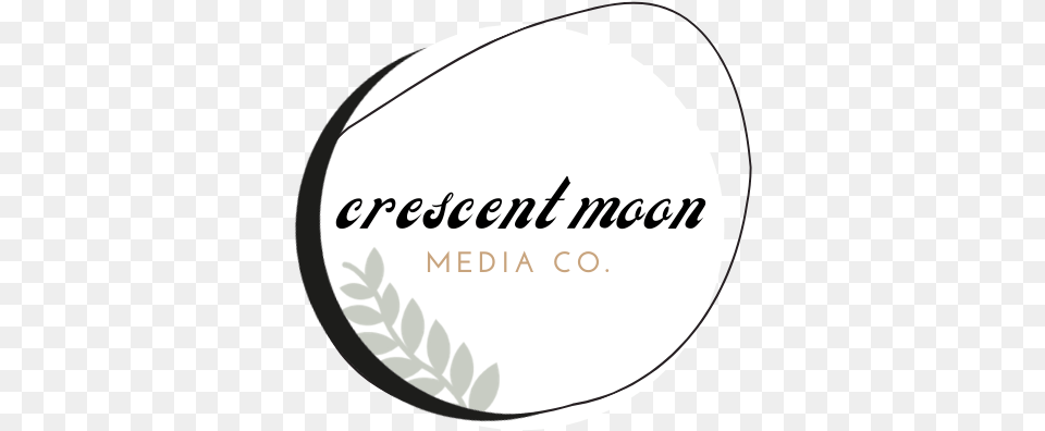 Crescent Moon Media Co Transparent, Disk, Text Png Image