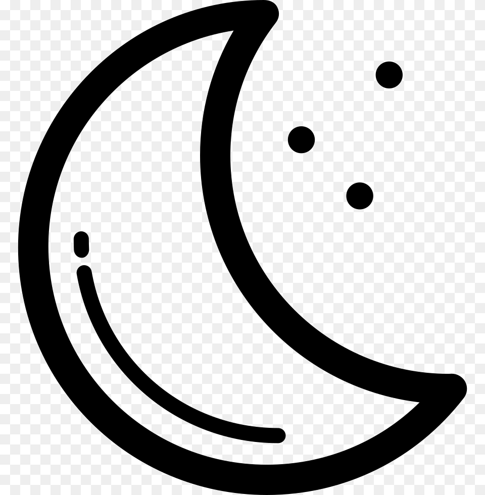 Crescent Moon Outline Icon Em Lua, Astronomy, Outdoors, Night, Nature Png