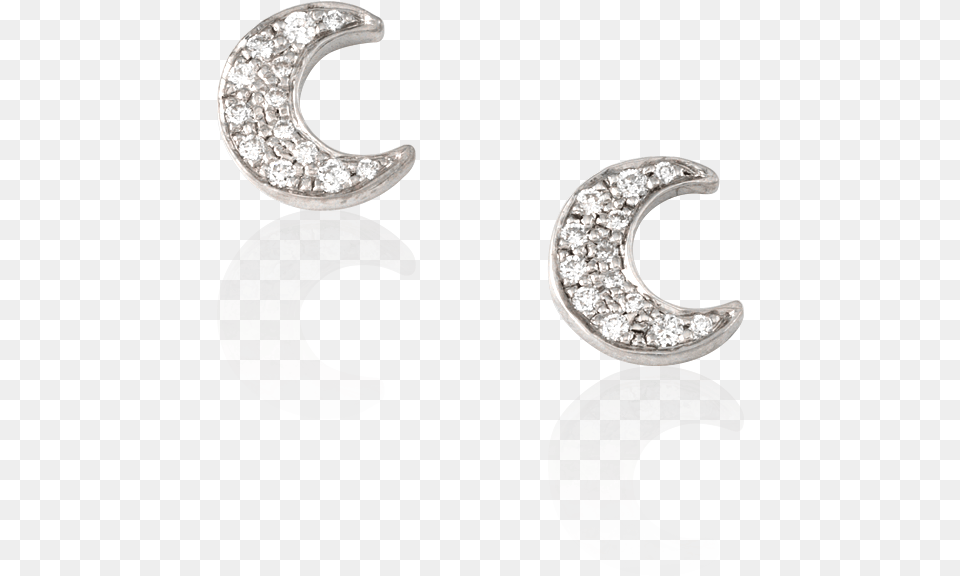 Crescent Pave Diamond Earrings Earrings, Accessories, Earring, Gemstone, Jewelry Free Png Download