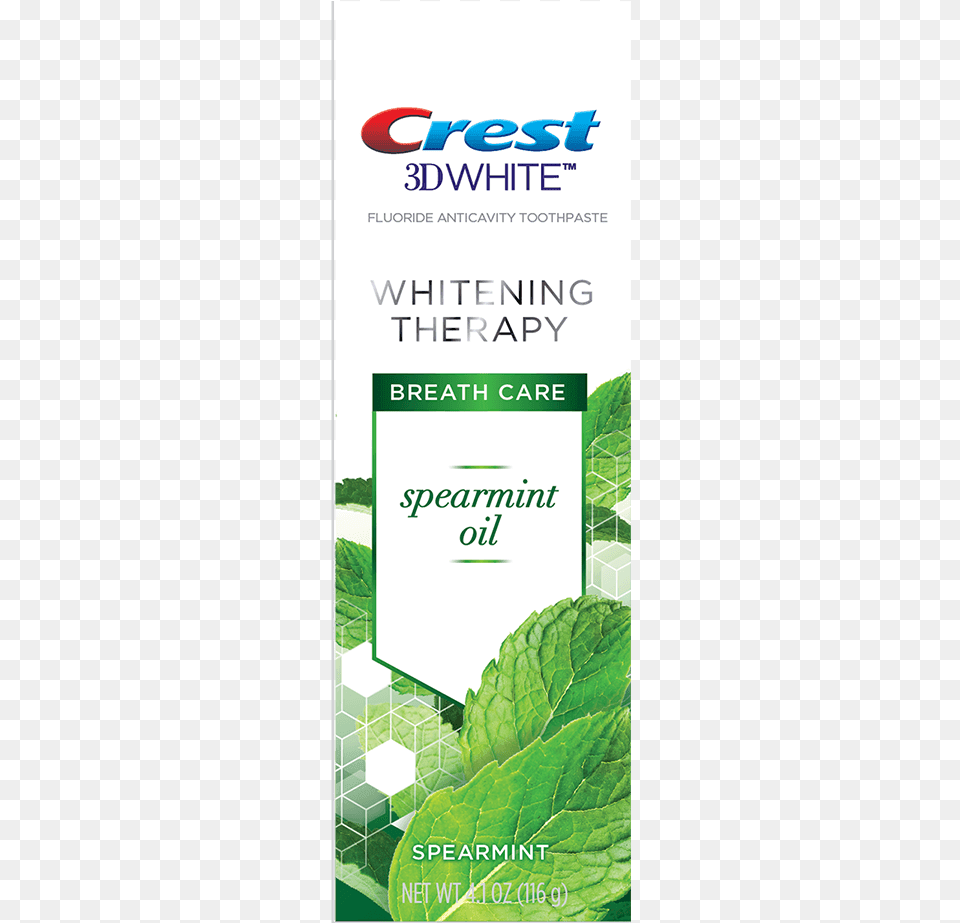 Crest 3d White Whitening Therapy Toothpaste Spearmint Crest Pro Health, Herbal, Herbs, Mint, Plant Png