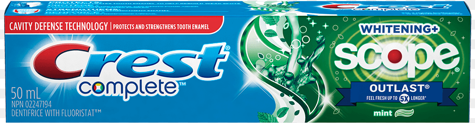 Crest Complete Extra Whitening Plus Scope Outlast Toothpaste Crest Complete Whitening Scope Toothpaste, Gum Free Png