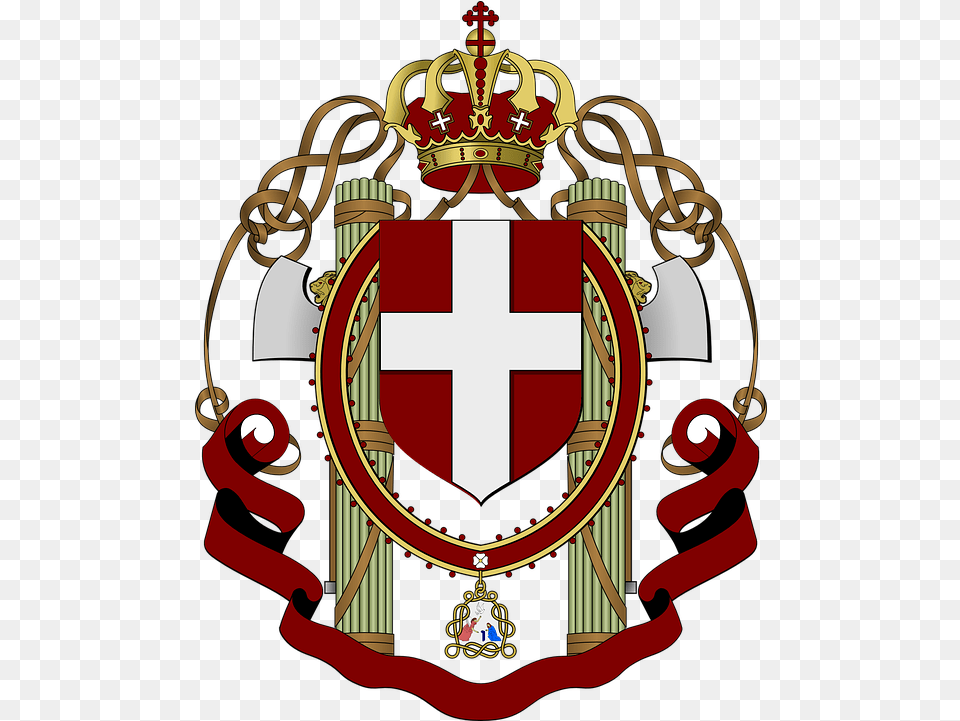 Crest Crown Church Kingdom Of Italy Coat Of Arms, Dynamite, Weapon, Armor, Emblem Free Png Download