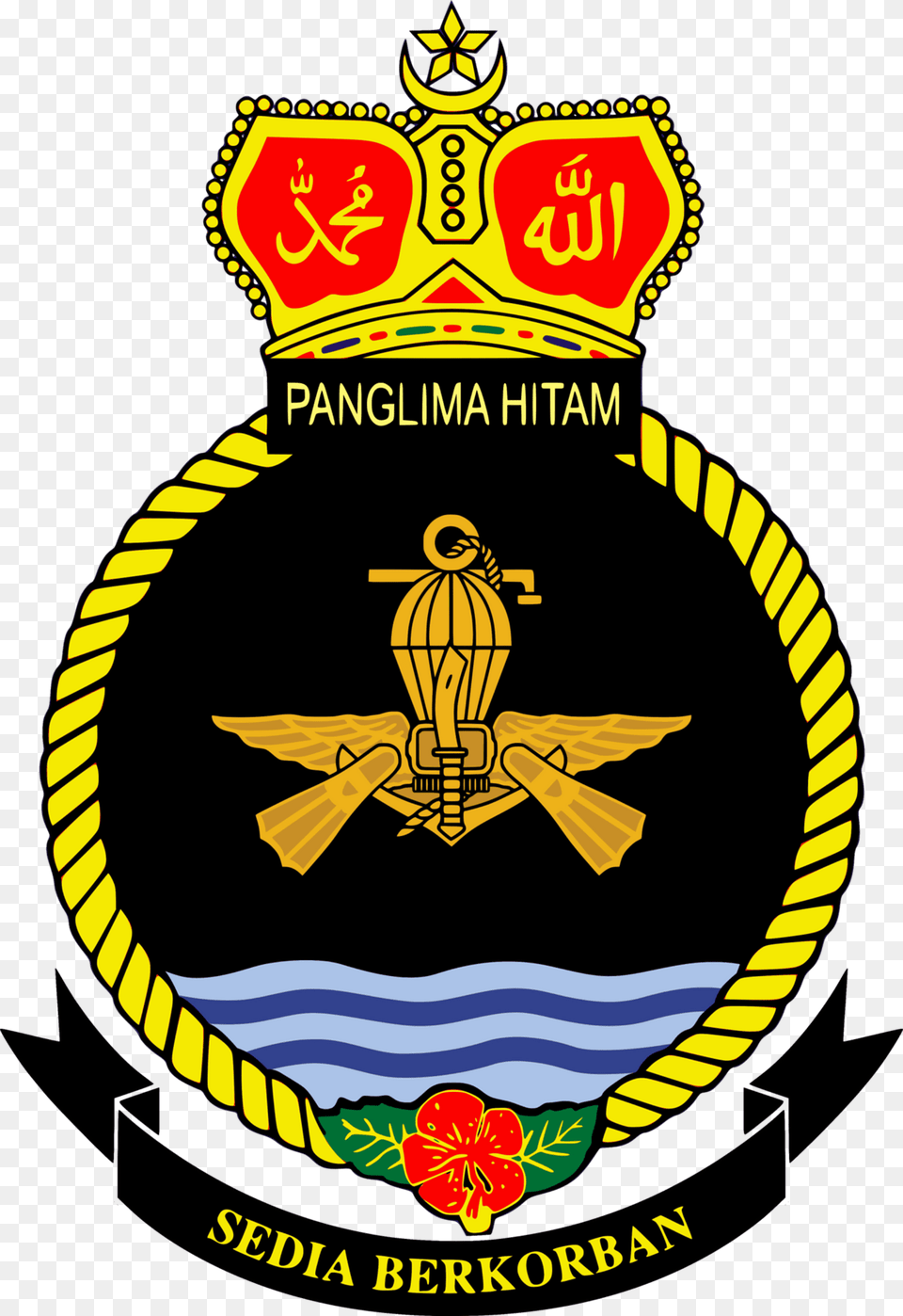 Crest Of The Kd Panglima Hitam Paskal Clipart, Badge, Emblem, Logo, Symbol Png Image